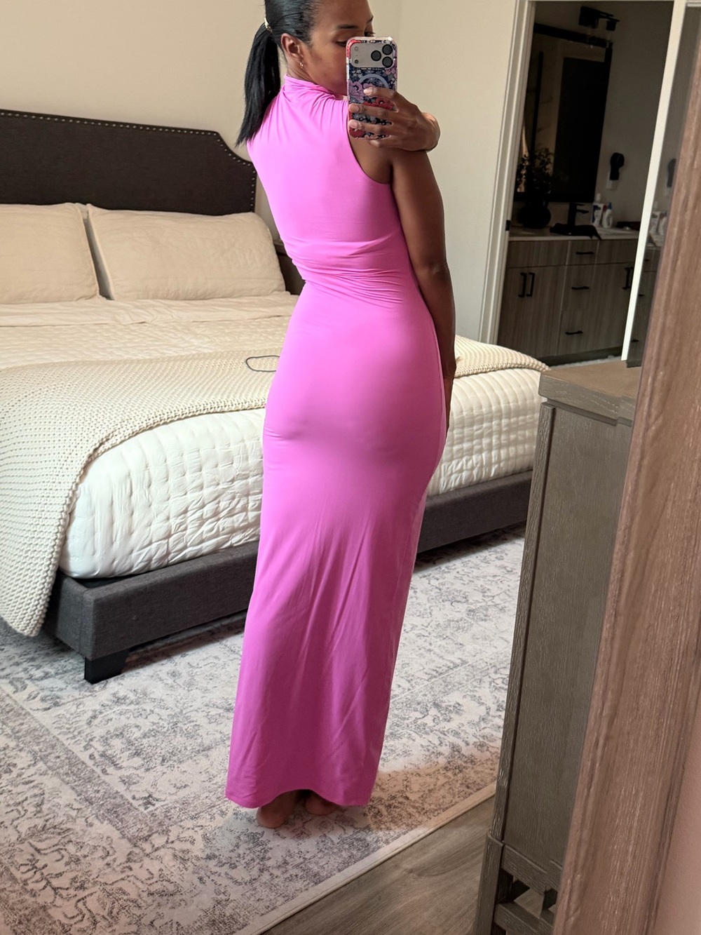 SKIMS Hot Pink Sleeveless Maxi Dress - Picture 2 of 2